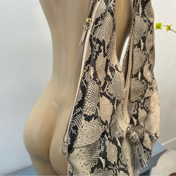 Alexis Hudson Chelsea Hobo Python Shoulder Bag Large Purse Snake Mob Wife - Picture 5 of 10